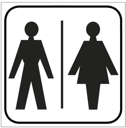 Gezamenlijk toilet sticker, wit 100 x 100 mm