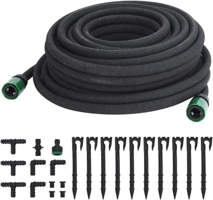 Flexibele irrigatieslang 0,6 inch 25 meter zwart
