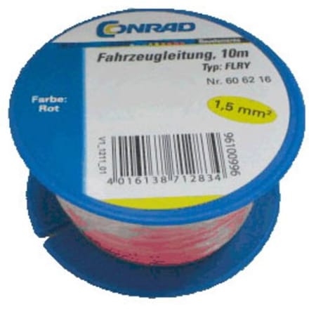 Conrad Components 606216 Voertuigkabel FLRY-B 1 x 1.50 mm² Rood 10 m