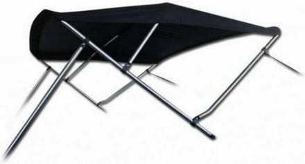 3 Boog Biminitop Zonnetent PREMIUM H117 cm ZWART Breedte 170-182 cm