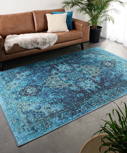 Vintage vloerkleed - Fade No.2 blauw 152x230