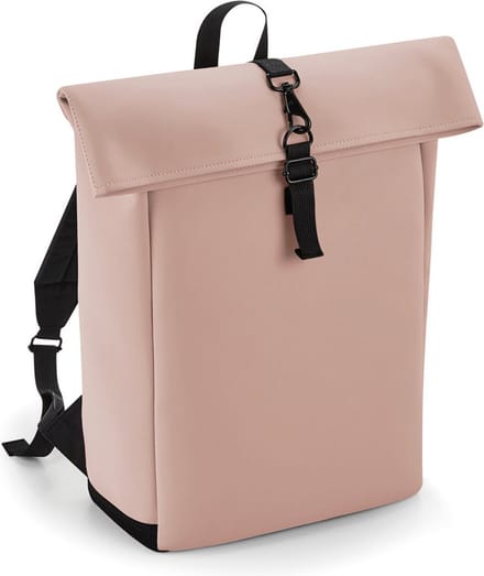 Matte PU Roll-Top Backpack BagBase - 12 Liter Pink