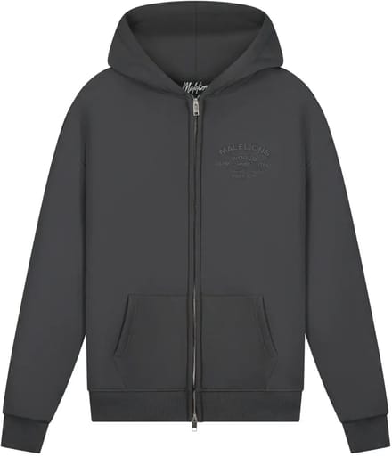 Malelions permanent vacation zip hoodie in de kleur grijs.