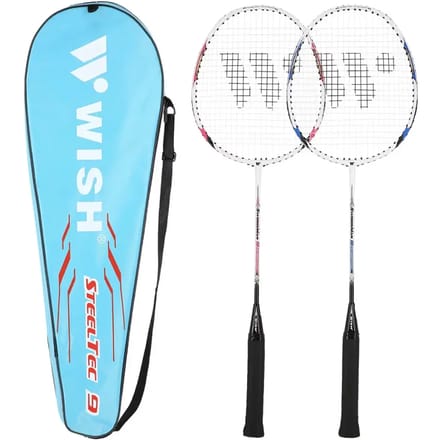 WISH Steeltec 9K - Badmintonset - Grafiet - Aluminium - ISODYNAMIC Technologie