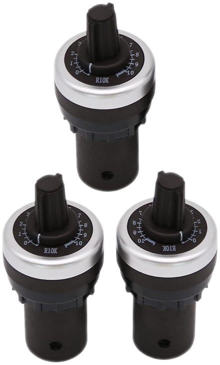 Potentiometer Set - Variabele Weerstand - Schakelen Componenten - Eenvoudige Installatie - 10k Ohm - Zilverkleurig
