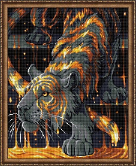 Diamond Painting Tiger in Gold 40x50CM Artibalta