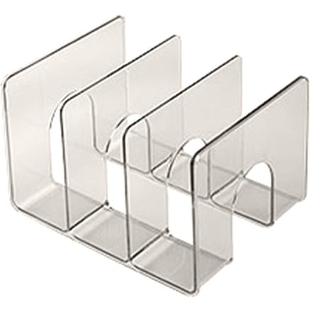 Bureau 3-vaks boekensteun Transparant Verticaal Boekenorganizer Verdeler Boek Bureauplank voor School grijze kleur