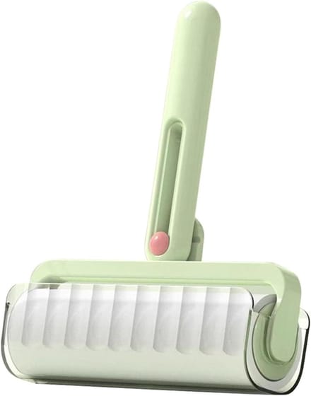 Pluisroller Set - Harenroller Kleding - Textiel Reinigen - Intrekbaar Handvat - 24x17.4 cm - Lichtgroen
