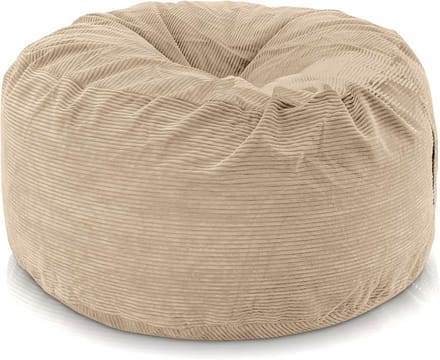 Enorme zitzak - Vloerkussen groot - Ontspannen thuis - Luxe corduroy fluweel - 150 cm diameter - Beige