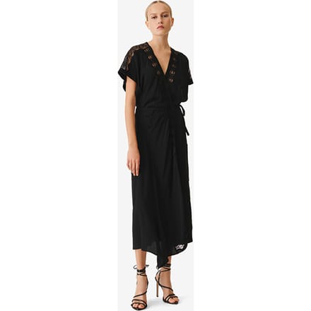 IRO Paris Britta Black Maat: XS | Midi Jurken Outlet | Dames | Zwart