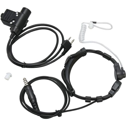 U94 PTT Adapter Handsfree Push to Talk Militaire Adapterkabel met Keelmicrofoon Oortje voor Alan