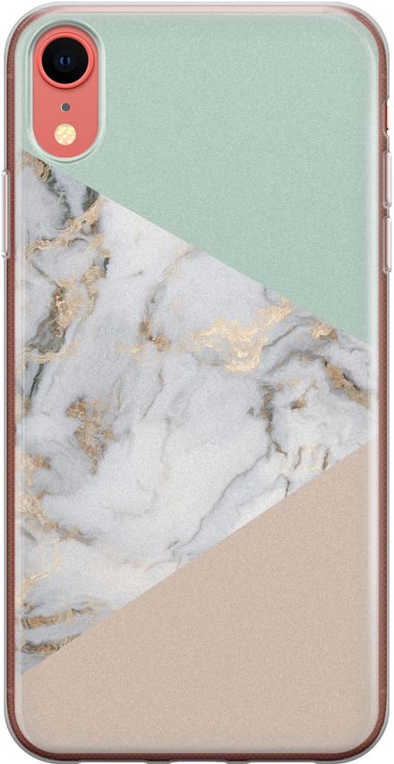 Leuke Telefoonhoesjes - Geschikt voor iPhone XR - Marmer pastel mix - Soft case - TPU - Multi