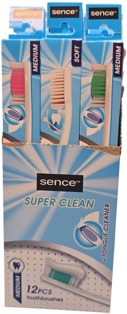 Sence Tandenborstels Medium Super Clean (12 stuks)