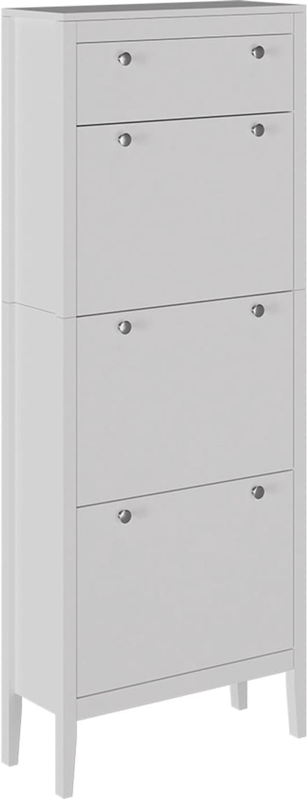 Vicco Aron Schoenenkast – 60 x 153 cm, 3 compartimenten Wit