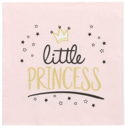 10x 20 Servetten 3-laags 1/4 vouw 33 cm x 33 cm Little Princess