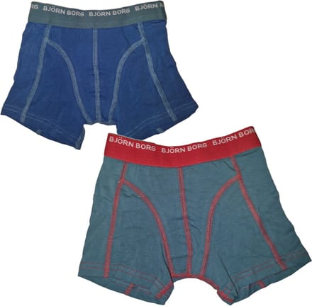 Björn Borg - Jongens - Boxershort Basic 2-Pack - Blauw/Rood - Maat 122-128