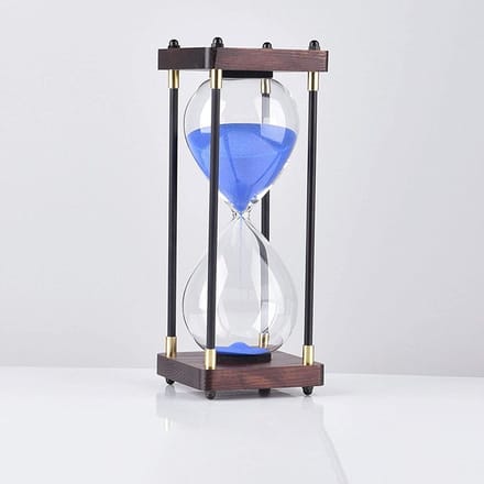 Zandloper Klok - Tijd teller - Studie Hulp - Handgemaakt Glas - 60 Minuten - Transparant