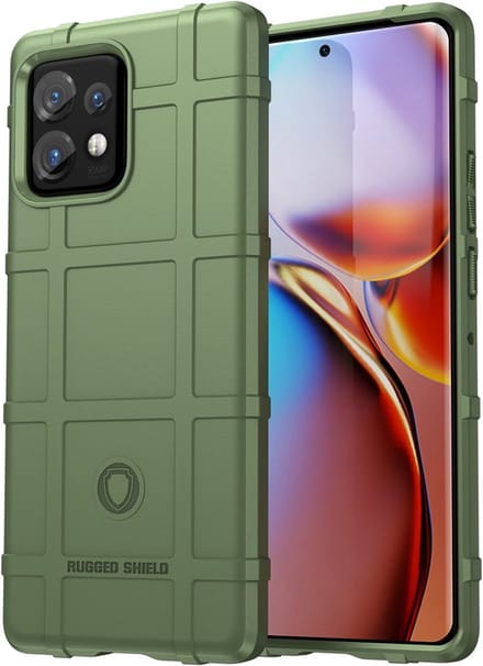 MobyDefend Hoesje - Geschikt voor Motorola Edge 40 Pro - Rugged Shield TPU Backcover - Groen