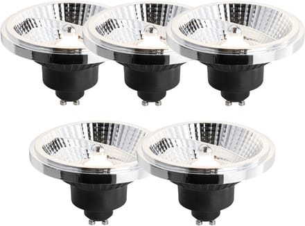 LUEDD Set van 5 GU10 3-staps dimbaar LED lamp 111mm 10,5W 770 lm 3000K