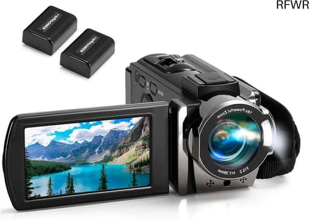 RFWR® Digitale Videocamera Camcorder met 1080P Full HD, 24MP en 16X Digitale Zoom