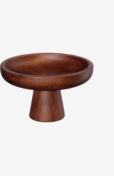 Asa Wood Dark bowl op voet D15cm H8cm acacia