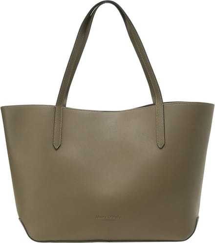 Marc O'Polo Leren Schoudertas Tana Shopper Forest Floor Taupe