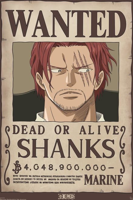 Poster One Piece - Wanted Shanks 61x91,5cm