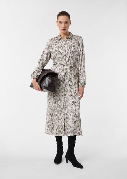 Mouwloze Midi Shirtjurk Met Lange Mouwen En Elastische Manchetten Dames COMMA