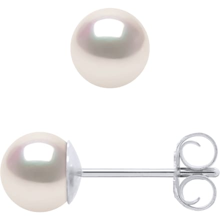 Oorbellen Akoya Pearl Ronde 5-6 mm Wit Goud 18 Karaat