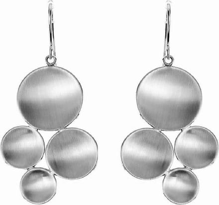 Behave - Oorbelhangers dames - Zilverkleur rond mat - Modern design