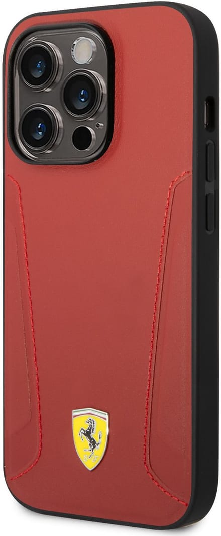 Ferrari Back Cover - Rood - Geschikt voor Apple iPhone 14 Pro - Slank & Schokabsorberend