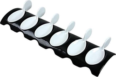 Cosy & Trendy Aperoset Met 6 Lepeltjes Zwarte Basis, Lepeltjes