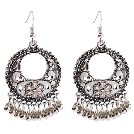 Fako Bijoux® - Oorbellen - Bohemian - Boho Gipsy - Wit - Zilverkleurig