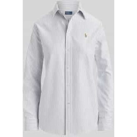 relaxed fit overhemdblouse van puur katoen met logostitching