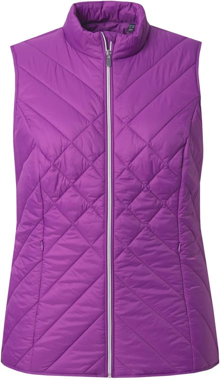 Ulla Popken - Dames - HYPRAR functionele doorgestikte bodywarmer waterafstotend - Donkermagenta - Maat 62+