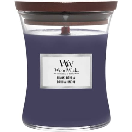 WoodWick Hourglass Medium Geurkaars - Hinoki Dahlia - 60 branduren