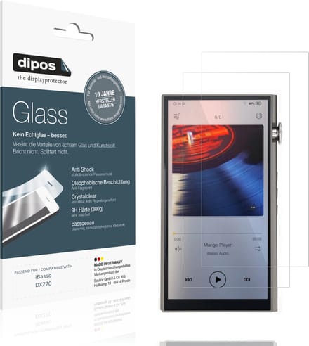 dipos – 2x Pantserfolie geschikt voor iBasso DX270 | 9H Screenprotector