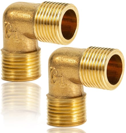 Allecto - 2 Stuks Messing Winkel 90 Graden - Sanitaire