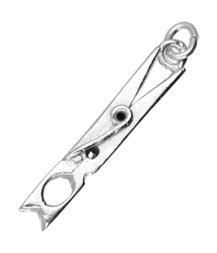 Zilveren wasknijper middel kettinghanger