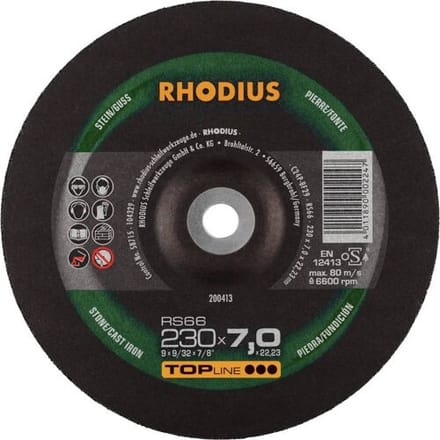 Rhodius 200413 RS66 Afbraamschijf Steen, Gegoten 10 stuk(s)
