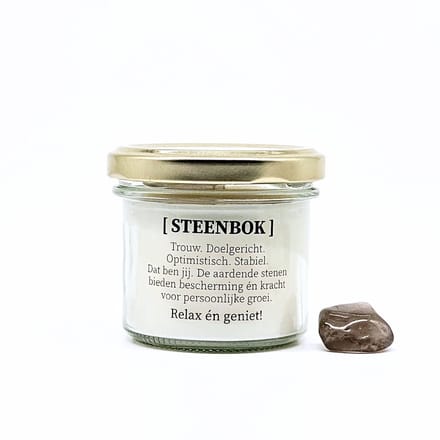Candlelight-on - sterrenbeeld kaars met edelsteen - Steenbok - o.b.v. sojawas en etherische oliën