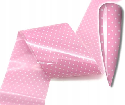 Frezarkowo Folie - Nageldecoratie - 100x4cm - Kropjes - Roze;Wit