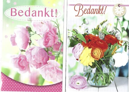Wenskaart bedankt 8 stuks