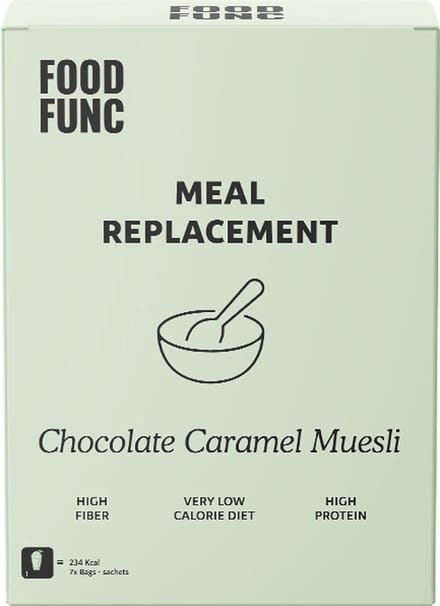 Foodfunc | Maaltijd Muesli | Chocolate Caramel | 7 x 47 gram | No Junk Just Func