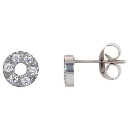 iXXXi Oorbellen Circle Stone 6 mm Zilver