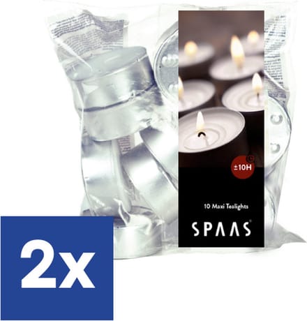 Theelichtjes Maxi - 10 branduren - 2 x 10 stuks