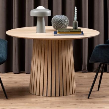 Eettafel Loeck Rond MDF Lichtbruin Ø120cm - Giga Living