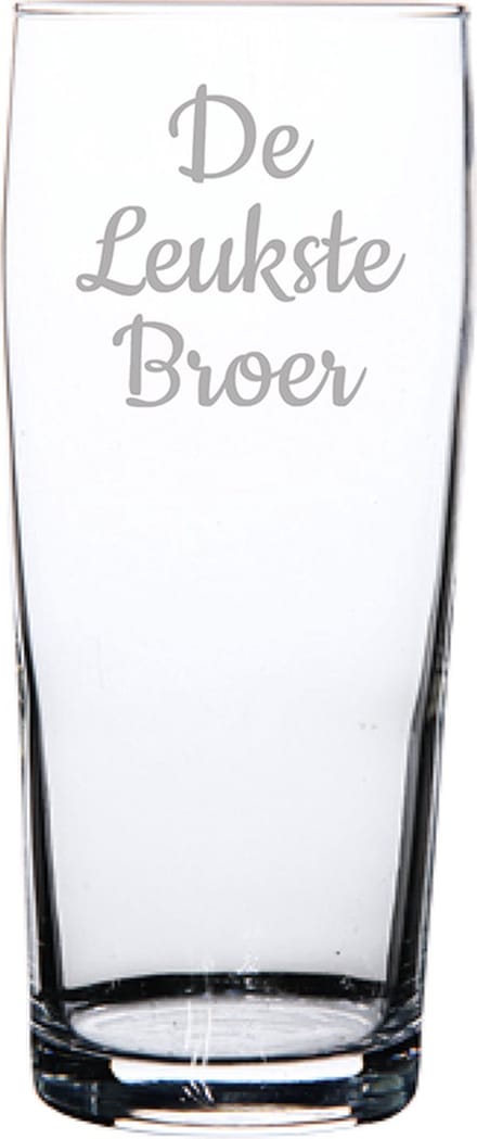 Gegraveerde bierfluitje 19cl De Leukste Broer