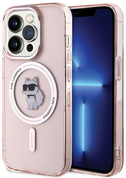 Karl Lagerfeld Choupette - Hoesje - iPhone 15 Pro - MagSafe - Roze