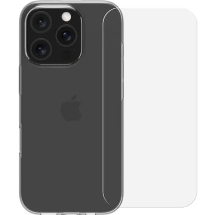 BlueBuilt Back Cover iPhone 16 Pro Transparant + Screenprotector Glas